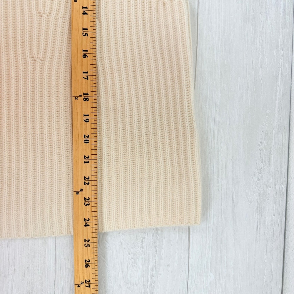 Banana Republic Oversized Sweater Vest M/L Cream Mock Neck Cashmere Merino Wool - Picture 11 of 13